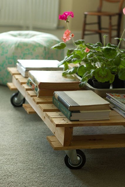 Paletes na decoração - Uso criativo e sustentável. 55 Vejam essa forma interessante de utilizar este material.