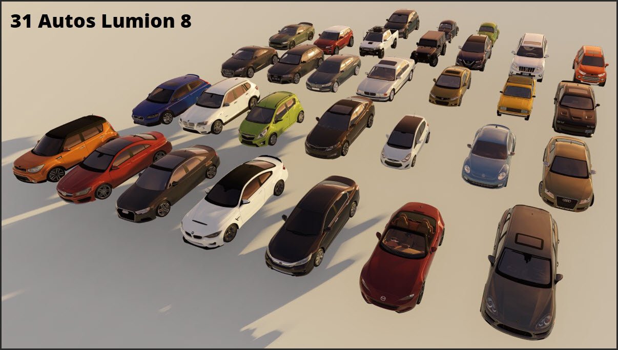 Render de 31 Carros no Lumion 8