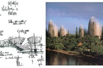 Como desenhar bem à mão livre em Arquitetura 30 Centro Cultural Jean Marie Tjibaou Nova Caledônia por Renzo Piano
