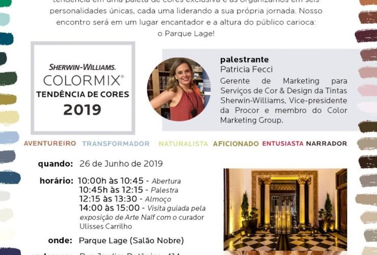 Sherwin-Williams reúne arquitetos e designers no Rio de Janeiro para palestra Colormix Tendência de Cores 2019 27 Convite
