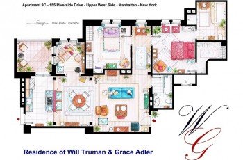 Plantas de seriados famosos da televisão 33 apartment of will truman and grace adler by nikneuk