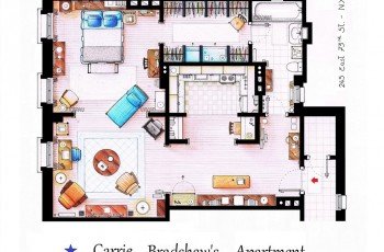 Plantas de seriados famosos da televisão 31 carrie bradshaw apartment from sex and the city by nikneuk