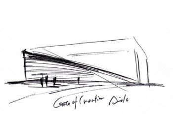 O Portão da Criação: Escola de Design por Tadao Ando no México 42 Desenho Conceitual (Sketch)