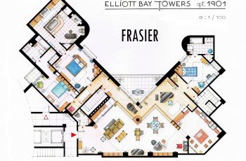 Plantas de seriados famosos da televisão 39 frasier s apartment floorplan v2 by nikneuk
