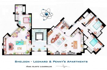 Plantas de seriados famosos da televisão 35 sheldon leonard and penny apartment from tbbt by nikneuk